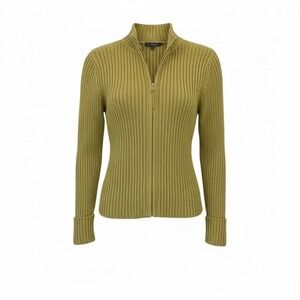 Chunky Knit Cotton Mossimo Women's Sweater Zipper Front Size Small Cozy Comfy